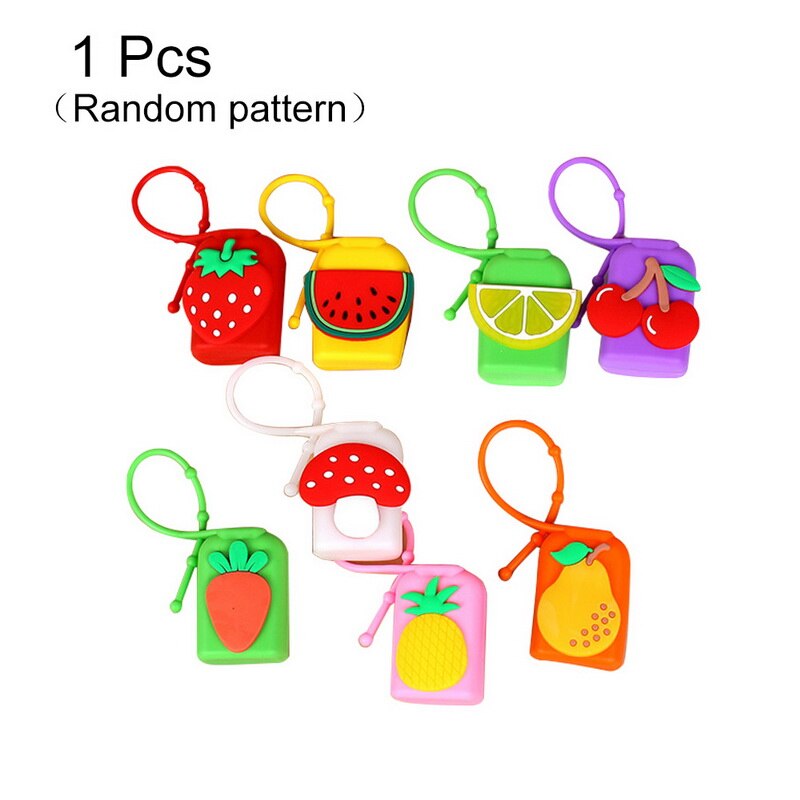 Cute Colorful Fruit Food Silicone Mini Hand Sanitizer Portable Hand Sanitizer Bottle Liquid Soap Liquid Dispenser Container: Fruit Series 1PCS
