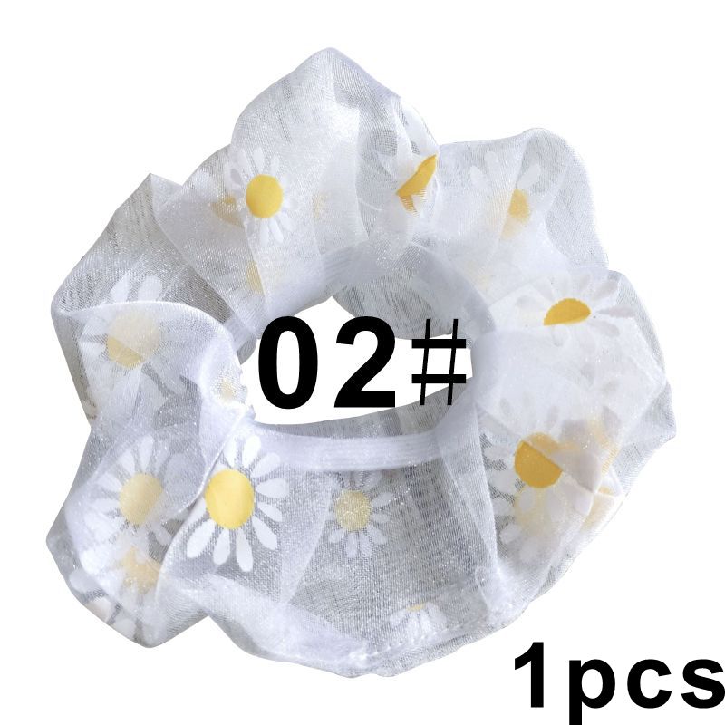 Nette Korea Weiche Gittergewebe Frauen Haar Scrunchie Mädchen Elastische Haar Bands dehnbar Haar Krawatten Pferdeschwanz Kopfschmuck Zubehör: Gelb