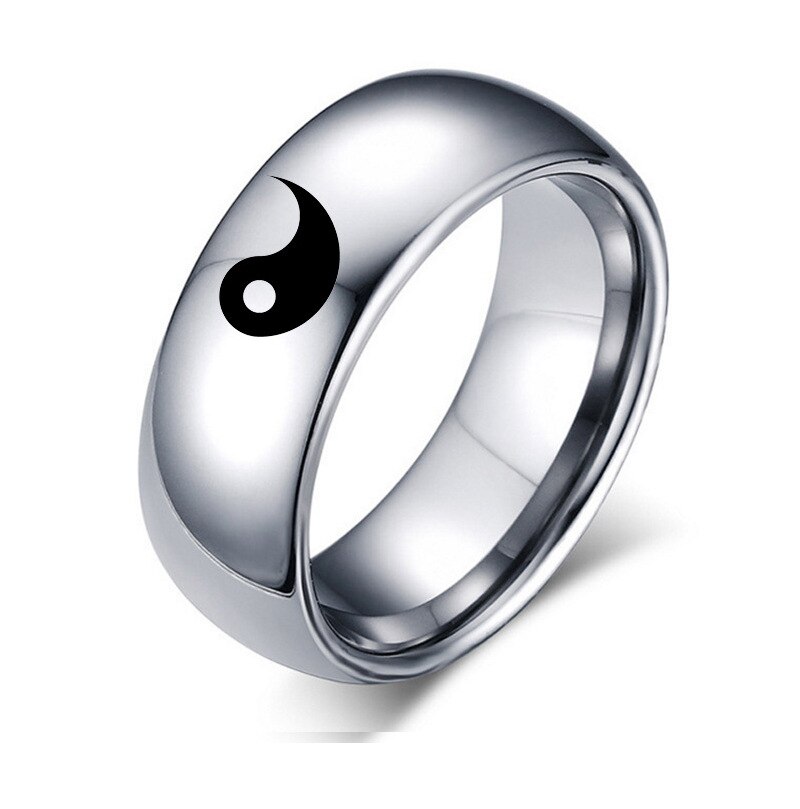 Gratis skib mænd kvinder yin yang tegn charme udtalelse elsker par rustfrit stål ring smykker fest klub bryllup