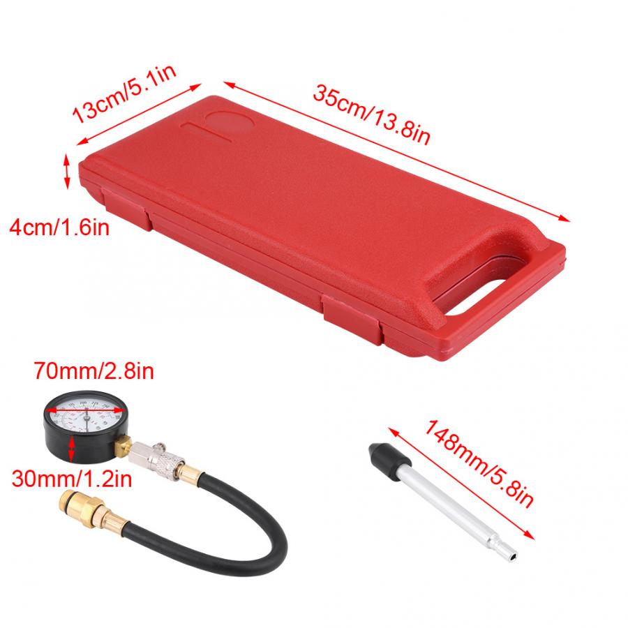 Motorcycle Petrol Gas Engine Cylinder Compressor Tester Pressure Test Gauge Set Repairing Tool brake fluid tester