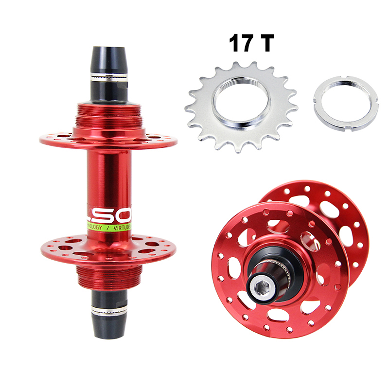 POLSO 20H 24H 32H Fixed Gear Hub Track Bike Aluminum Alloy Axle Cycling Hubs with 17T Cog: Blue