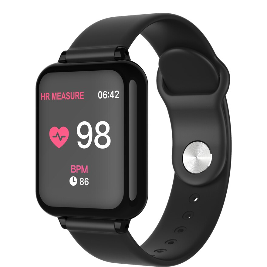 100% Original B57 Smart Bracelet Blood Pressure Fitness Tracker Waterproof IP67 Bluetooth Smart watch B57C Sport Band Wristwatch: Black