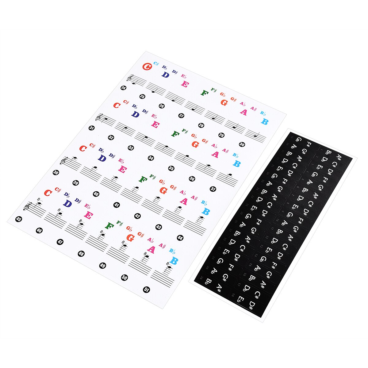 Transparent detachable music decal notes piano keyboard stickers 54/61 or 88-key electronic piano piano spectrum sticker symbol