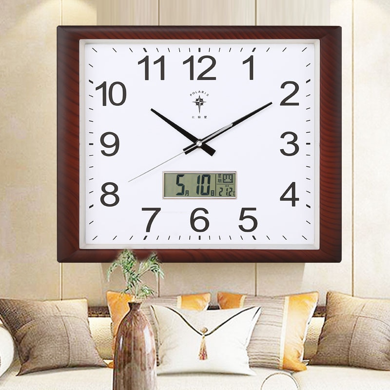 Square Digital Wall Clock LED Living Room Silent Clock Mechanism Watch Home Calendar Quartz Clocks Wall Montre Mural FZ504