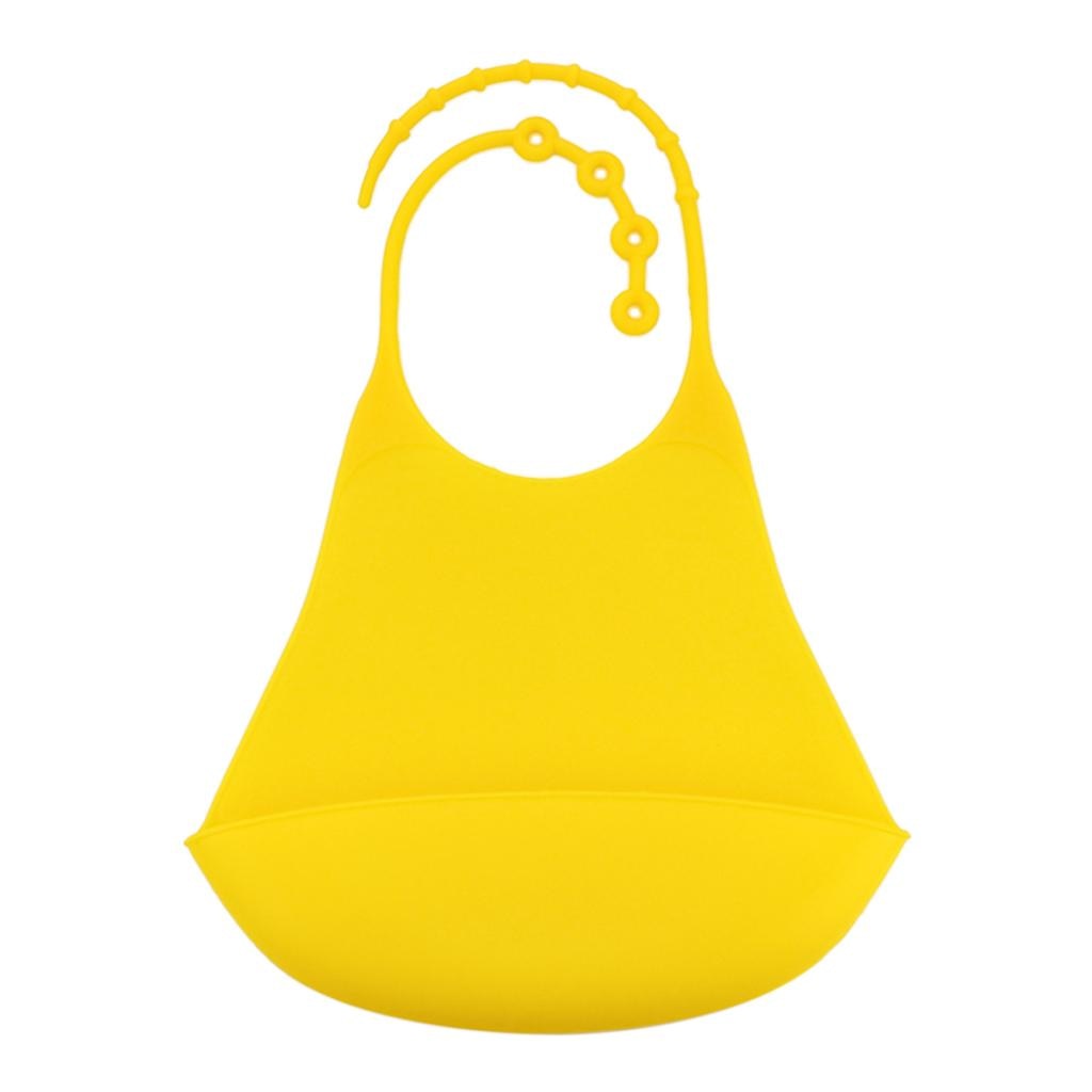 Bavoir en Silicone pour adultes, pour femmes et hommes, protection imperméable pour les repas, avec poche pour attraper des aliments profonds