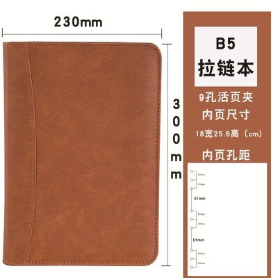 Faux Leather A5 B5 Padfolio with Calculator Zipper Binder Notebook Briefcase File Executive Folder Spiral Travel Notepad: Green