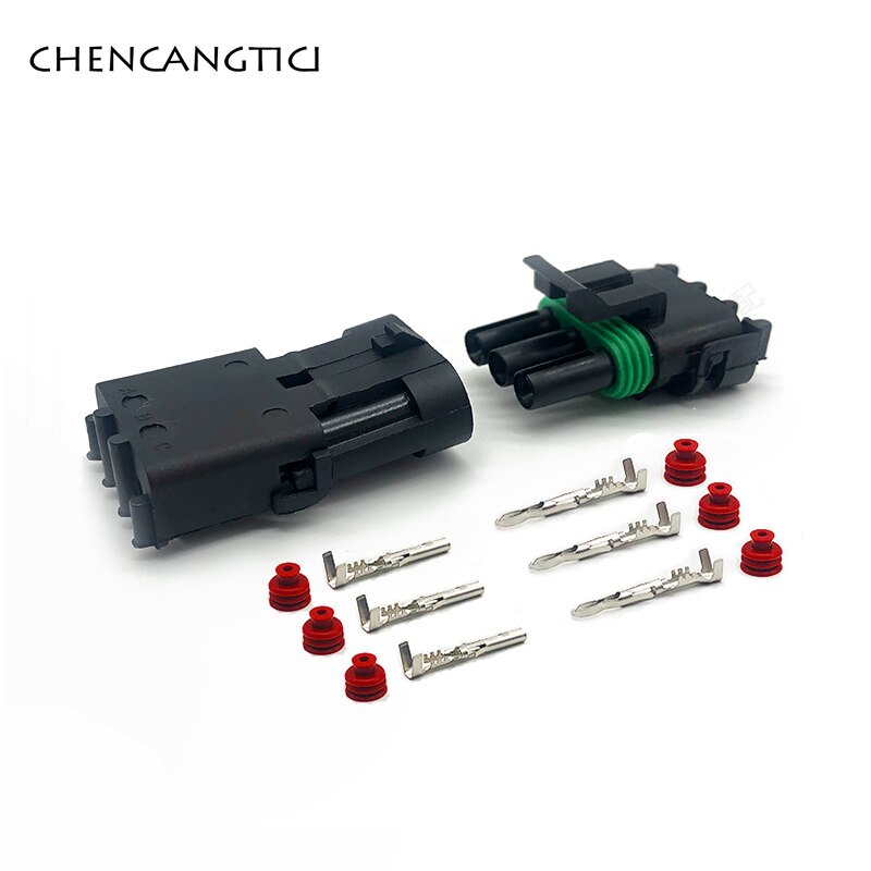 1 set pc 1 2 3 4 6 pin way Delphi GM Automotive Female Male Weather Pack Electrical connector Plug Automobile Connectors: 1 set of 3P