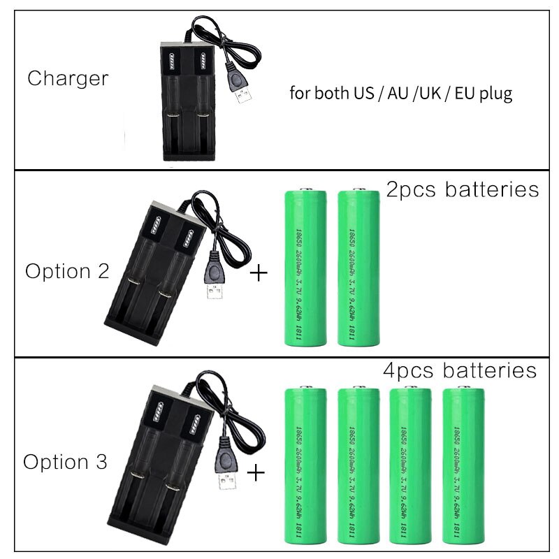 Dzwonek 18650 bateria 2 sztuk/4 sztuk 2600mAh i ładowarka do EKEN V5 V6 V7 Anytek b10 b30 b50 b60 b70 bateria dzwonek