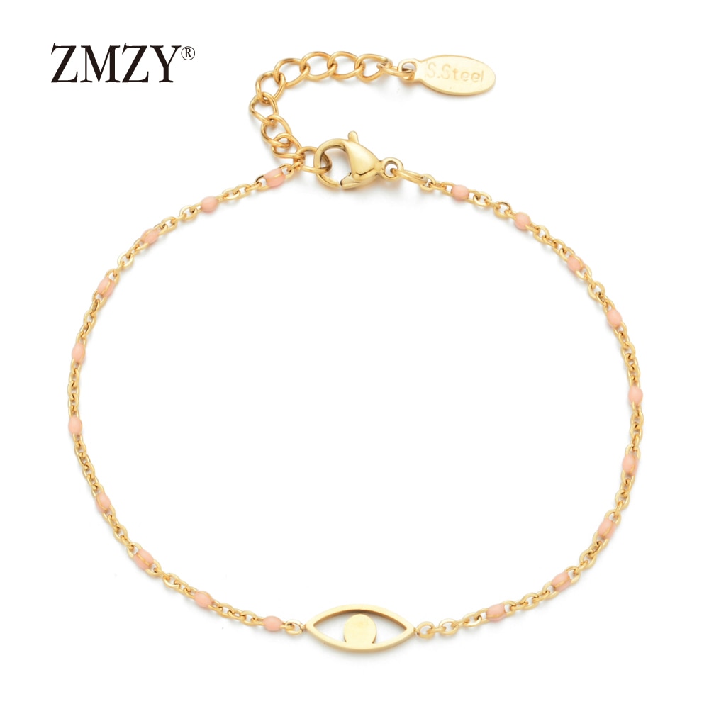 ZMZY Bohemian Trendy Turkse Evil Eye Armband Rvs Gouden Ketting Armband Verstelbare Vrouwelijke Bruiloft Sieraden