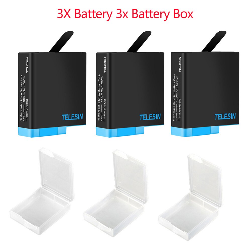 TELESIN Battery + Storage Box for GoPro Hero 8 7 6... – Grandado