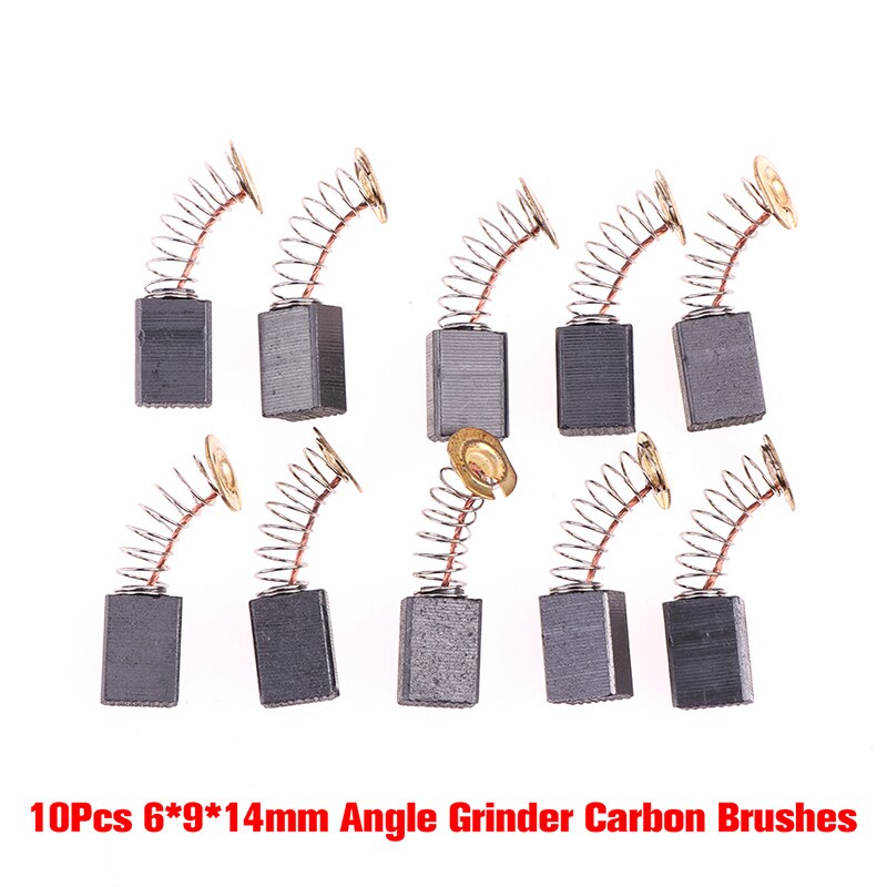 Cepillos de carbono para amoladora angular, herramienta eléctrica, pieza de repuesto para Motor eléctrico, 10 piezas, 6x9x14mm