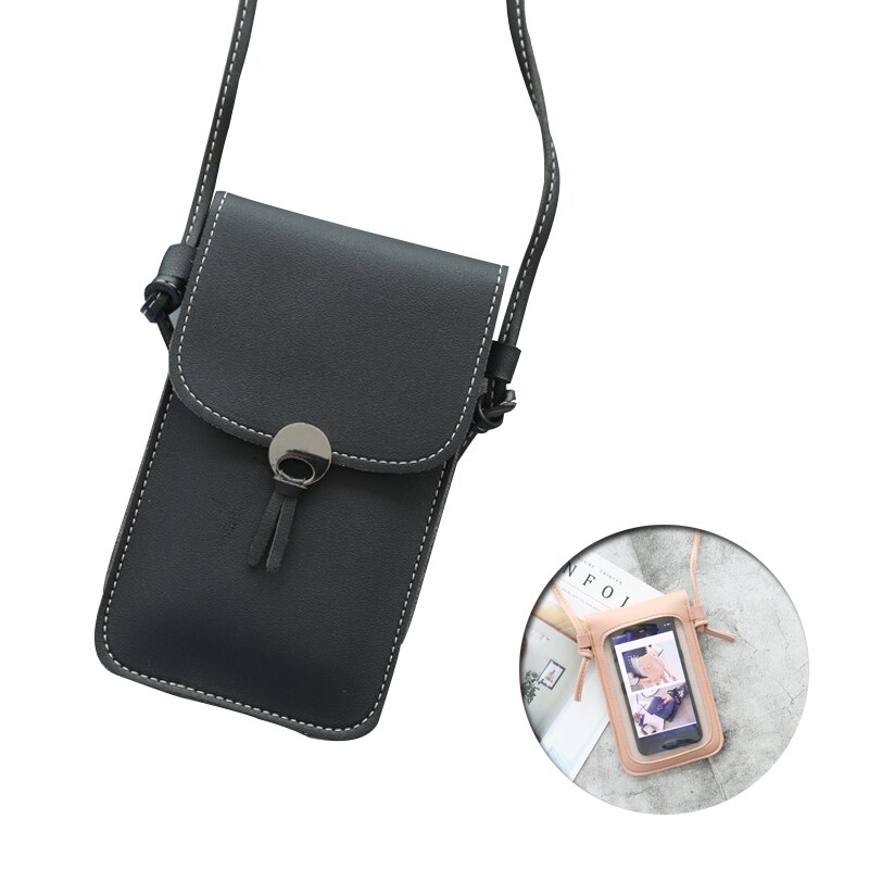 Transparent Touch Screen Cell Phone Purse Smartphone Wallet Retro Simple Mobile Phone Bag Mini Shoulder Bag Small Flap Bag