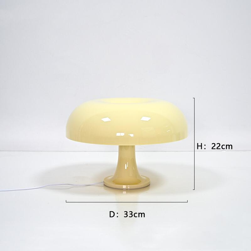 Nueva lámpara de mesa de hongos LED para decoración de hotel, dormitorio, sala de estar, iluminación minimalista moderna, luces creativas de escritorio: Castaño / Verde
