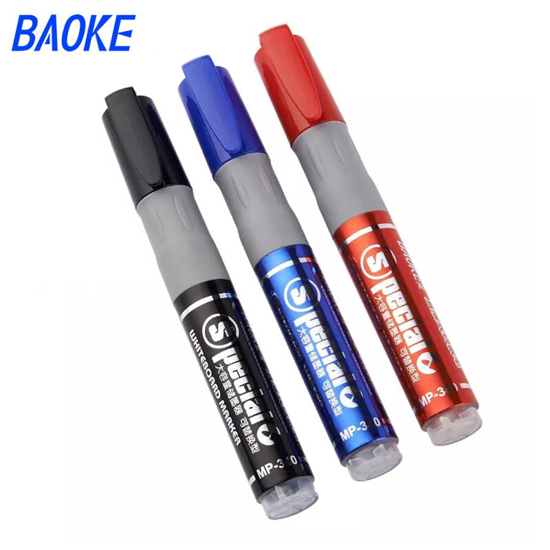 Erasable Whiteboard Marker Pen 10Pcs Blue Red Black Ink Classroom Whiteboard Pen Drawing Pen School Office Supplies MP-340