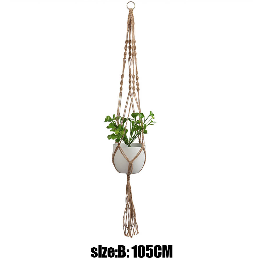 1 Pcs Handgemaakte Macrame Plant Hanger Bloempot Planter Hanger Muur Decoratie Binnenplaats Tuin Opknoping Planter Opknoping Mand: B