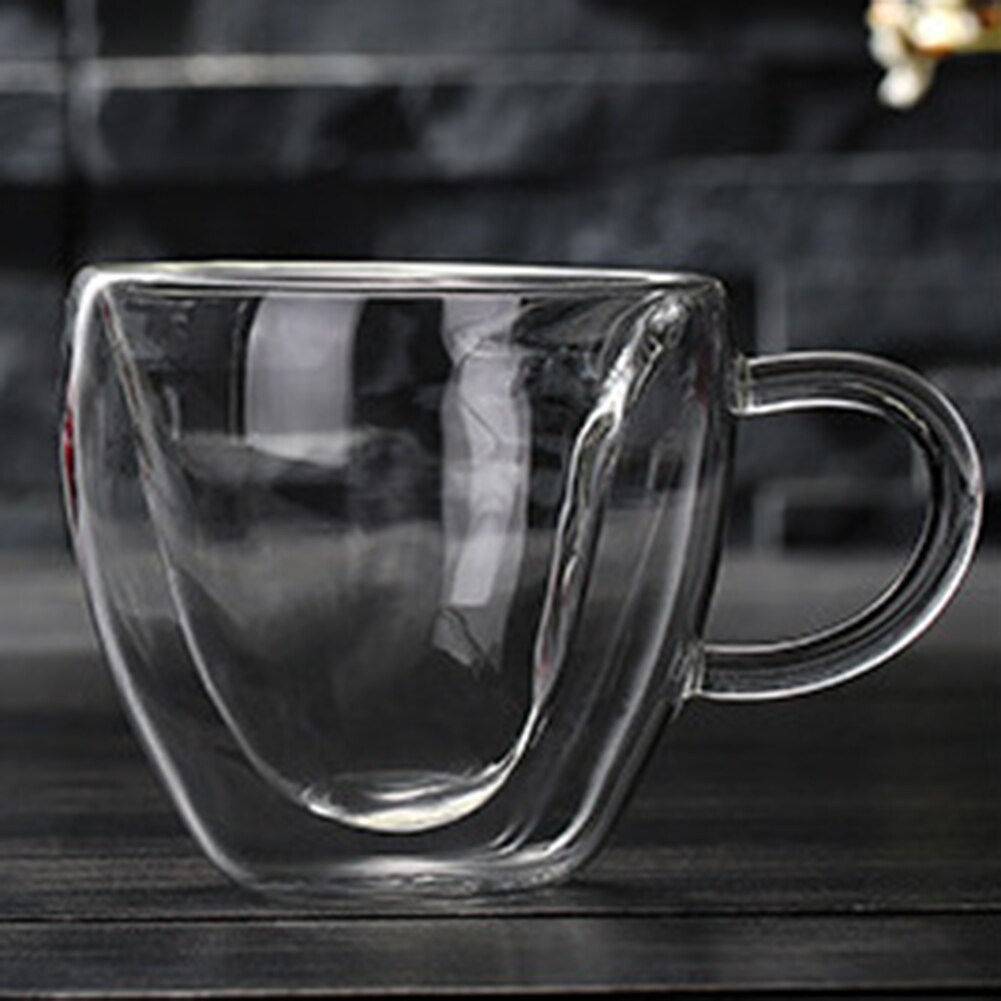 180/240ml sydämen muotoinen kirkas lasi kahvikuppi viski kaksikerroksinen muki drinkware kahvikuppi maito mehu kuppi lapset joulu gif