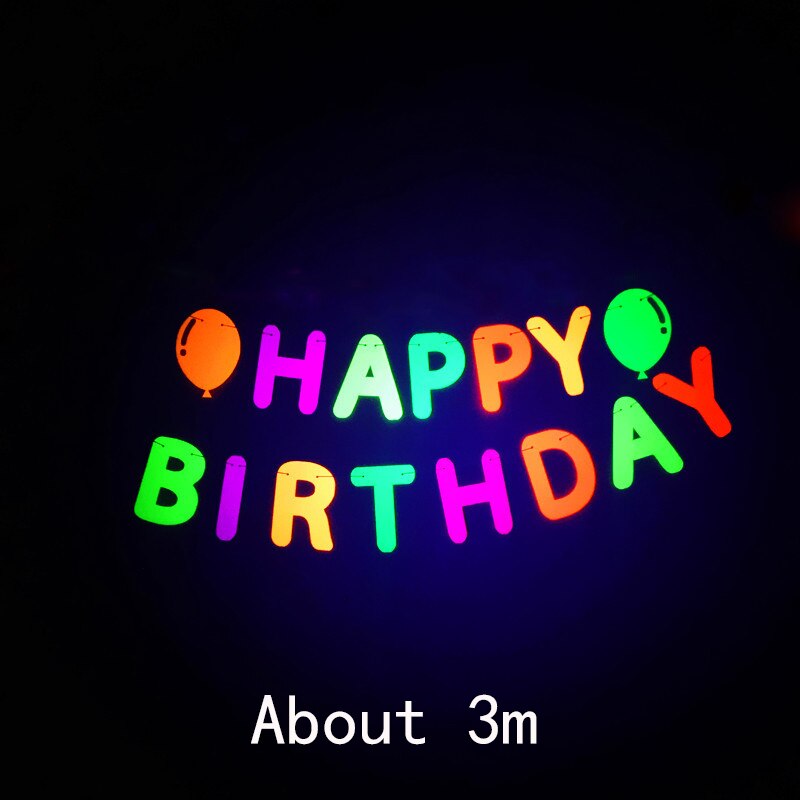 Neon Birthday Party Happy Birthday Fluorescent Party Banners Backdrop Curtain DIY Balloon Arch Neon Glow Birthday Party Decor: 2.