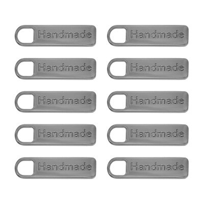 Etiquetas de Metal con letras hechas a mano para manualidades, cuerpo de cremallera para bricolaje, DIY, reparación a medida, ropa de costura, bolsos, accesorios de decoración, 10 Uds.: 2