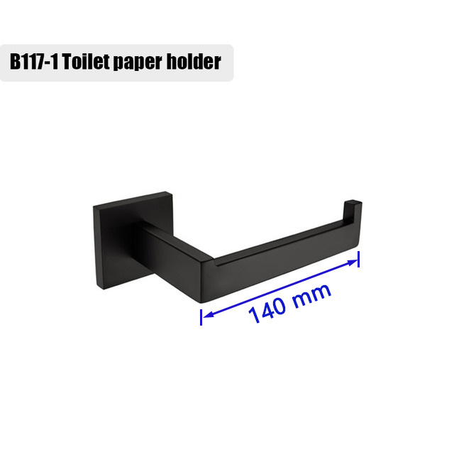 Matte Black Bathroom Hardware 304 Stainless Steel Towel Rack Toilet Paper Holder Liquid Soap Holder Towel Bar Toilet Accessories: WHITE