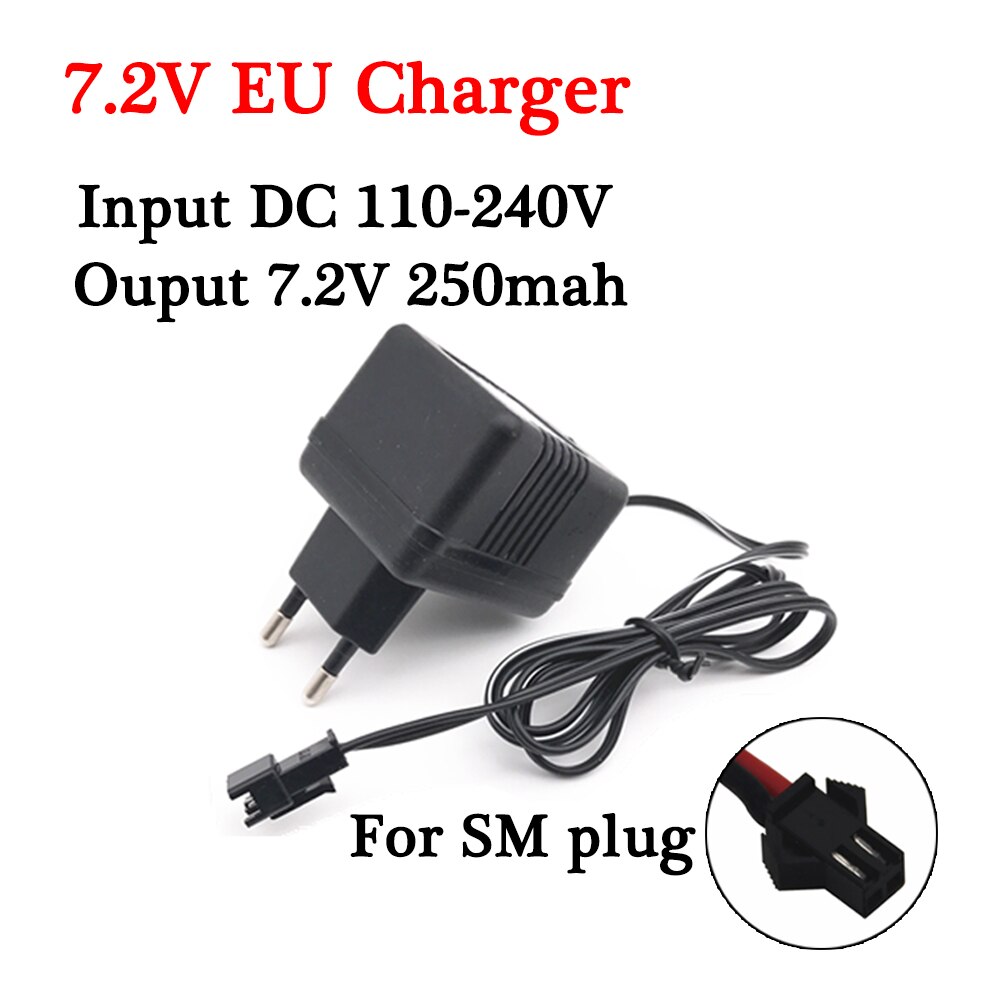 3.6V 4.8V 6.0V 7.2V Lader Voor Nicd Nimh Batterij Input 110V-240V Met sm Plug Charger Voor Rc Speelgoed 4.8V 7.2V Batterij Oplader: 7.2V EU