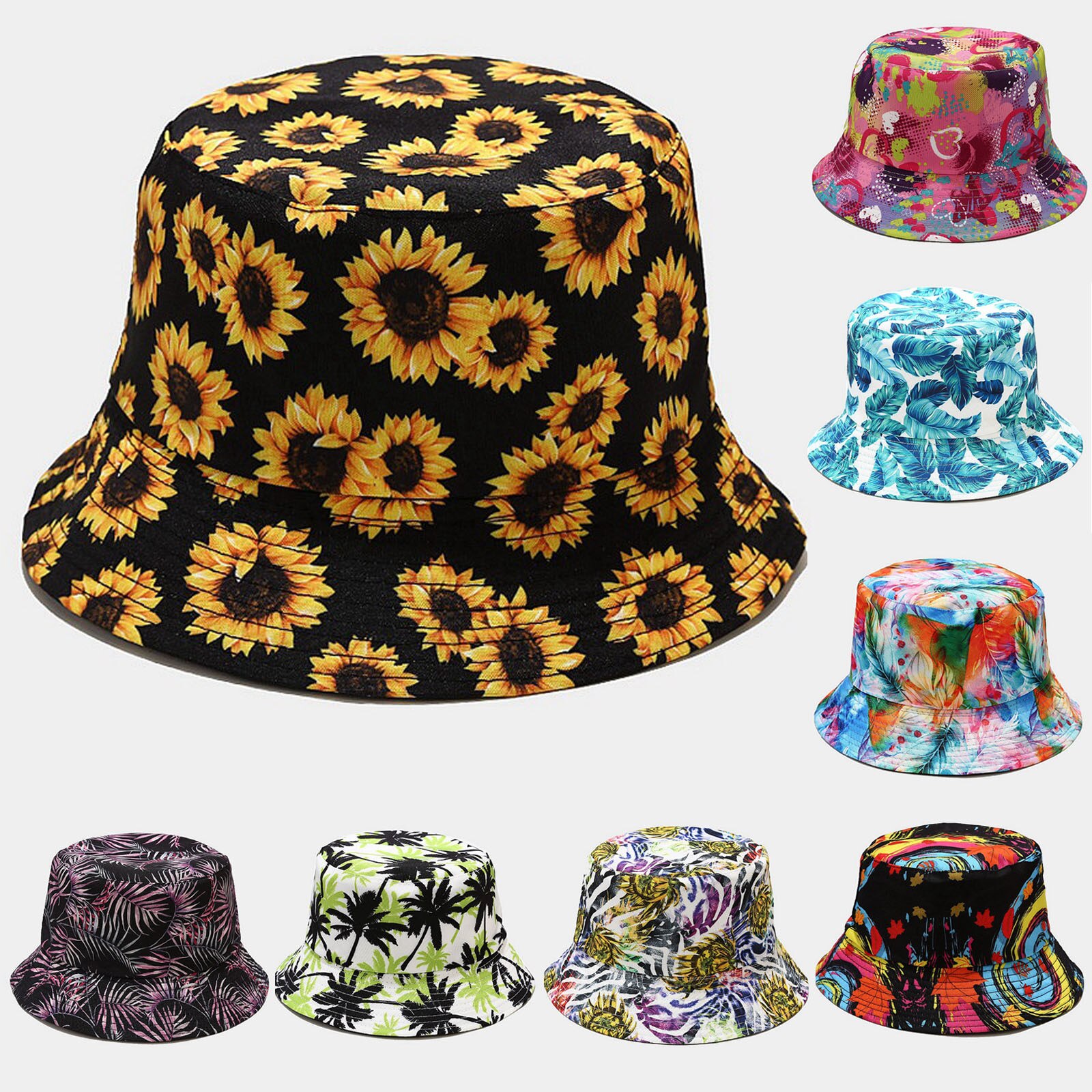 Vrouwen Hoeden Mode Afdrukken Zonnescherm Visser Hoed Bekken Hoed Outdoor Emmer Hoed Женская Шляпа Рыбака