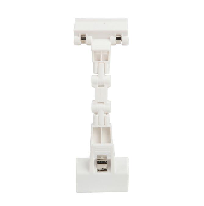 XRHYY Plastic Draaibare Teken Clips POP Teken Houder Reclame Merchandise Display Teken Clip Draaibare POP Clip Stand Houder: WHITE