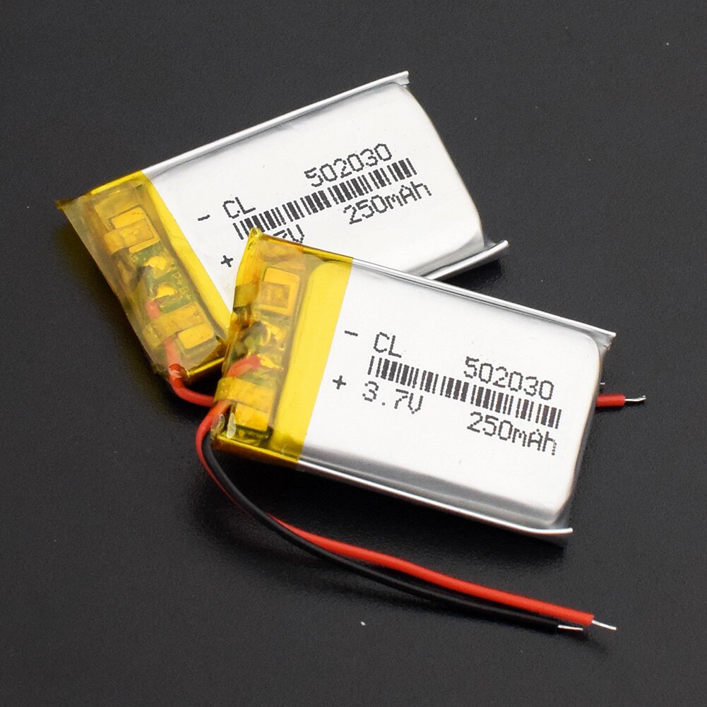 502030 Li-Po Polymeer Oplaadbare Batterij 3.7V 250mAh Li-Ion Batterij Lipo cellen Lithium Voor MP3 MP4 speaker tachograaf Auto DVR: 502030 250mAh 2pcs