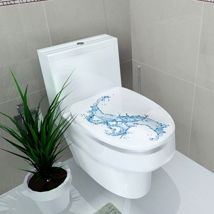 Badeværelse toilet sæde dækning mærkater klistermærke vinyl toiletlåg mærkater væg dekorative mærkat mærkater, mulit-mønster , 32 cmx 39cm