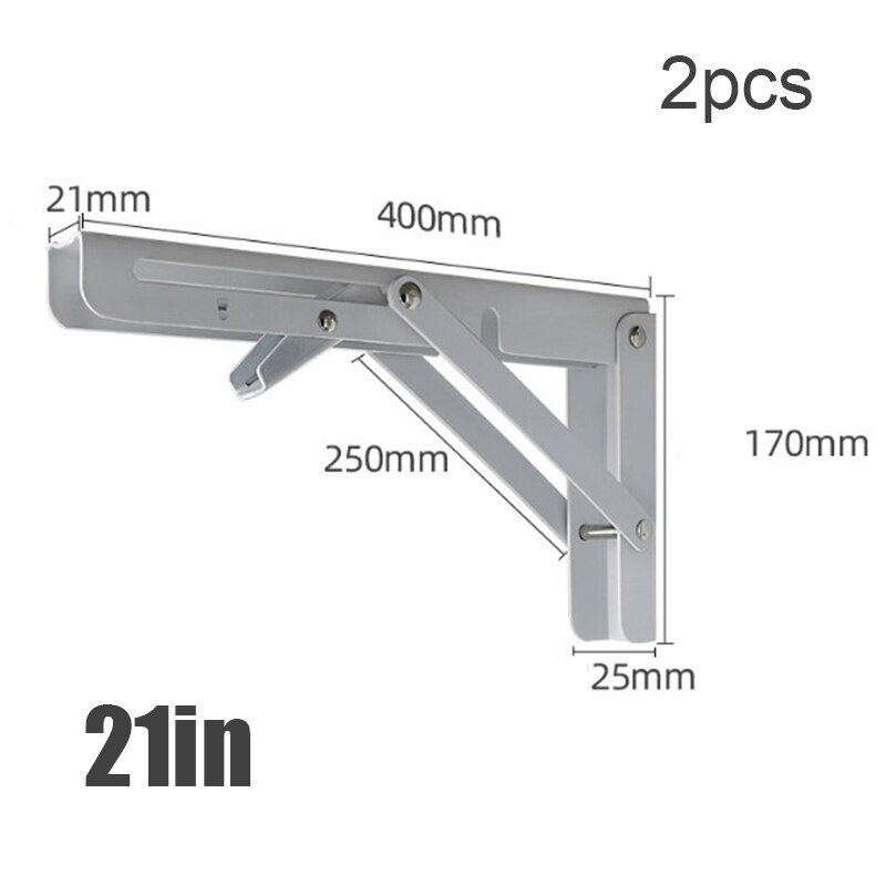 2 Stuks Decoratieve Muur Gemonteerde Plank Driehoek Vouwen Rvs Opvouwbaar: A7