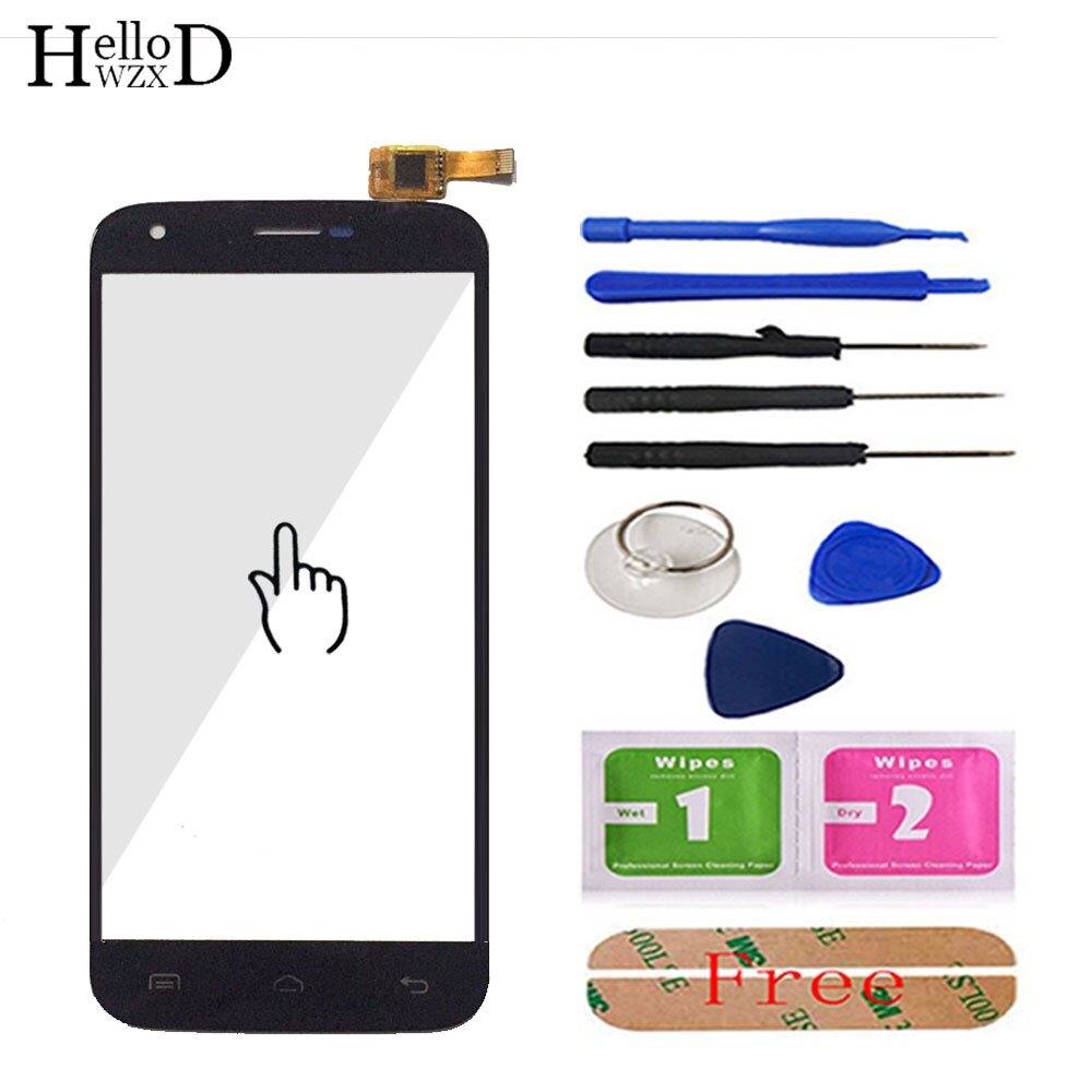 5.0 "vidro da tela de toque para doogee valencia 2 y100 pro doogee y100 pro tela toque digitador vidro do painel lente sensor adesivo
