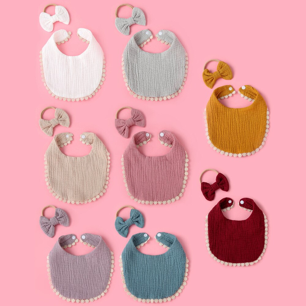 2 pezzi bavaglini per bambini triangolo doppio bavaglino in cotone nappa Saliva asciugamano fascia per bambini neonati ragazze grembiule bavaglini in cotone Bandana