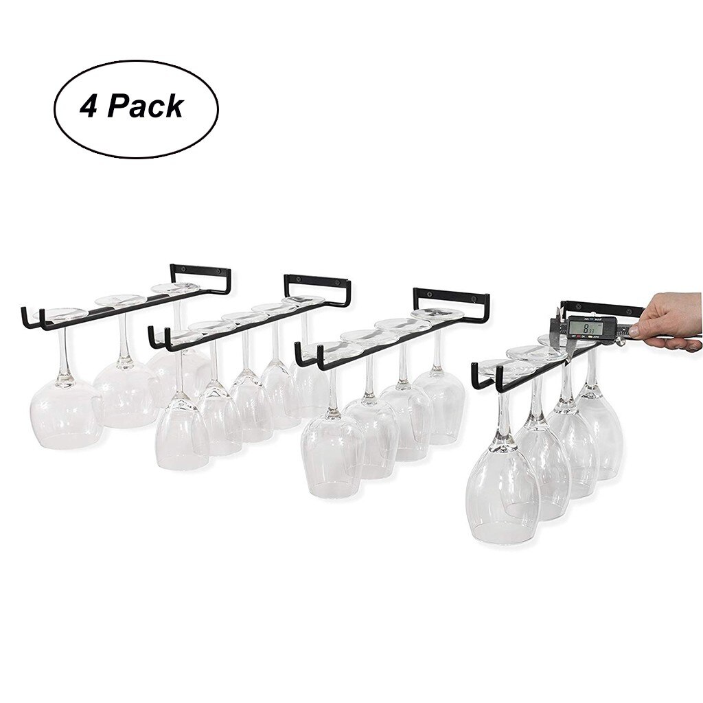 4 stk vægmonteret stativ til opbevaring af vinglas til køkken og restaurant husholdningsbærbare opbevaringsreoler til rødvinskål: Default Title