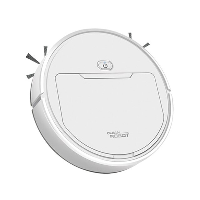 Robot aspirador multifuncional para el hogar, potente succión, limpiador inteligente, carga usb, práctico robot de barrido automático, húmedo: Blanco
