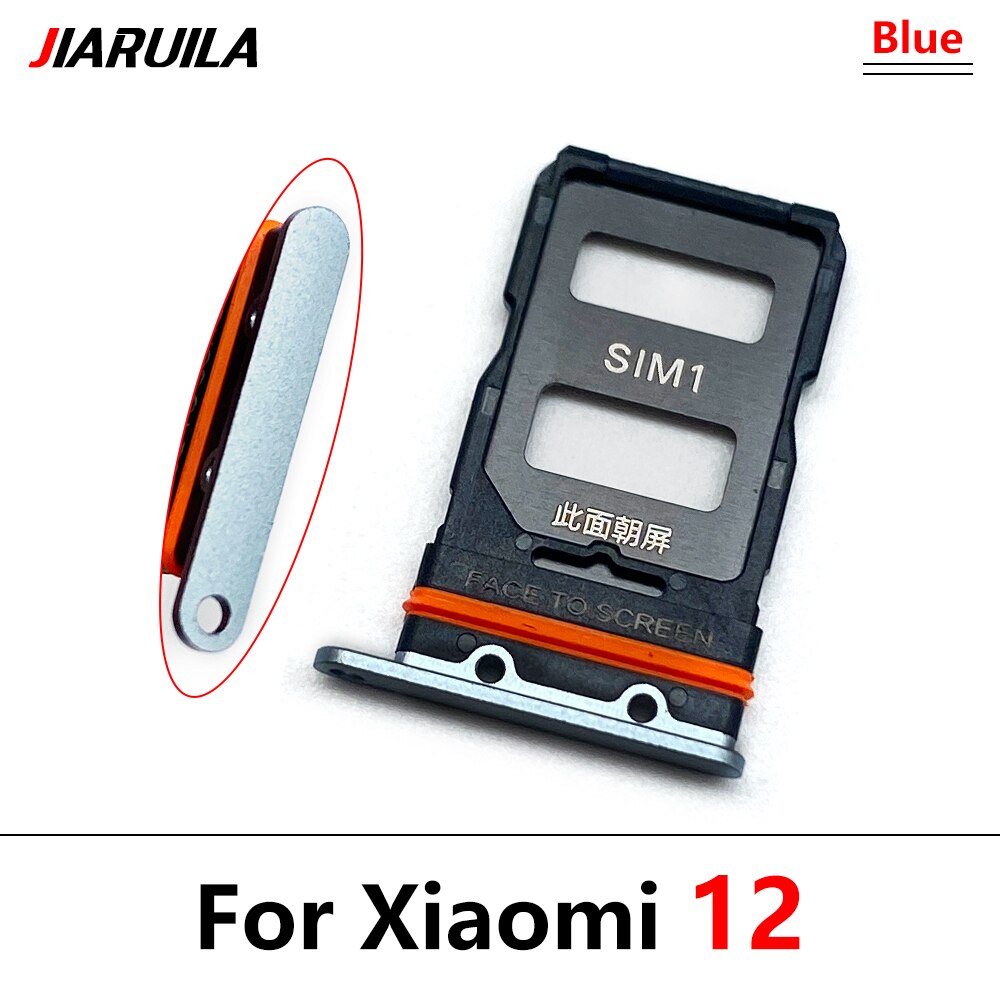 Sim Card Slot Lade Houder Voor Xiaomi Mi 11 Sd-kaart Lade Houder Met Vervanging Tools Voor Xiaomi Mi 11 lite Mi11 Pro Sim Tray: Mi 12 Blue