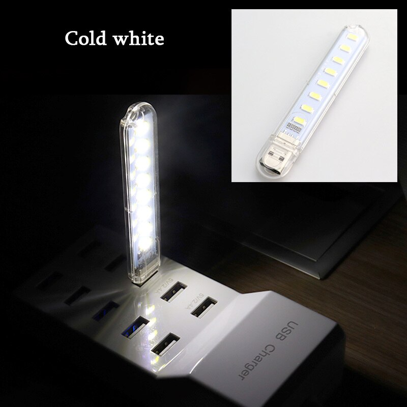 USB LED Books Flashlight Power Bank Powered Book Light 5V Portable Night Lights USB LED Book Lights 3LEDs 8LEDs SMD 5630 5730: Warm White 8LEDs