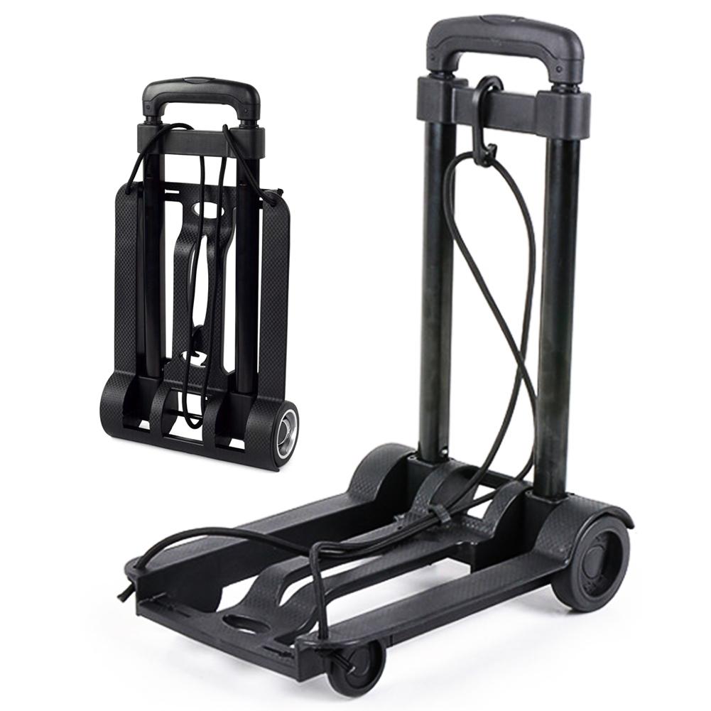 Foldbar rejsebagage indkøbskurv trolley foldbar bærbar 25kg sort hånd: Default Title