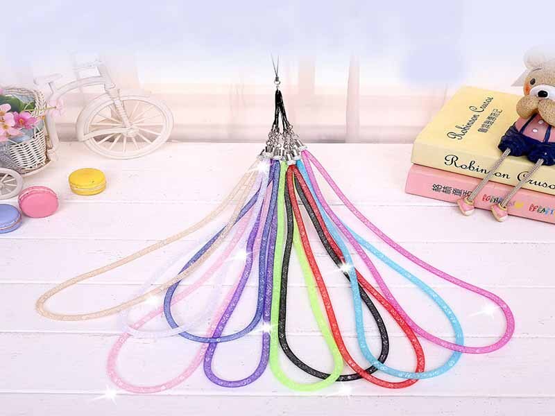 Długi kryształ górski sieć rybacka smycz Lampa błyskowa wiertarka telefon komórkowy wiszące smycz na szyję kryształowy diament sieć rybacka smycz wiszące: mieszać kolor