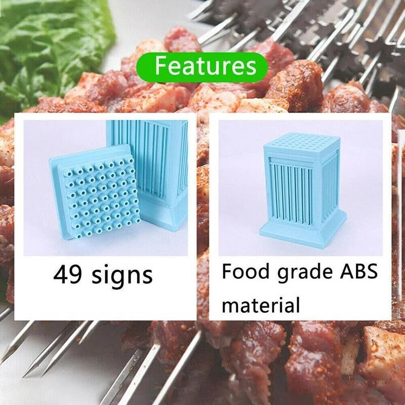 Machine à brochettes de viande avec 49 trous, accessoires de cuisine, outils de séparation de la viande brute, boîte contenant, outils de Barbecue