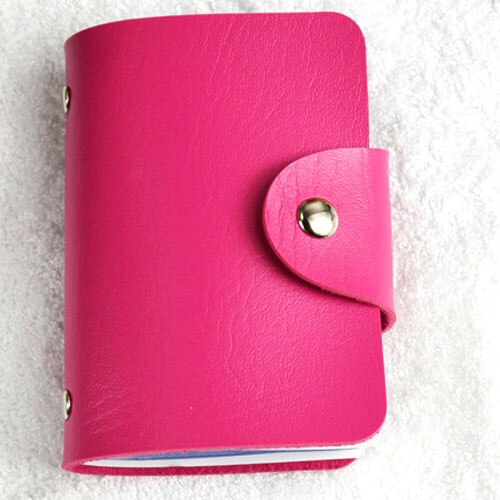 Mode PU Leer Functie 24 Bits Card Case Visitekaarthouder Mannen Vrouwen Credit Paspoort Card Bag ID Passport Card portemonnee: CH001 rose