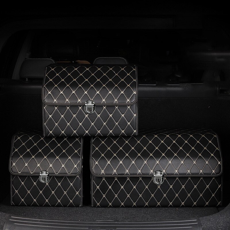 PU Leather Trunk Organizer Folding Storage Box Car SUV Trunk Organizer Stroage Bag Auto Interior Car Accessories