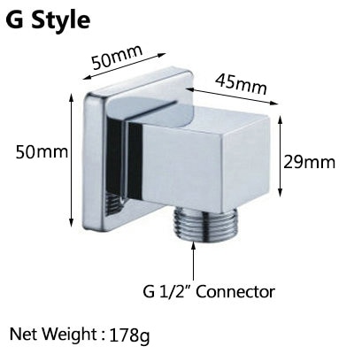 Water Outlet Spout Solid Brass Concealed Shower Plumbing Hose Connector: G style