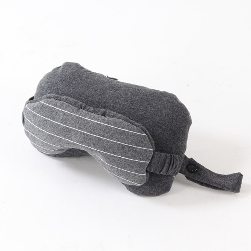 2 in 1 Business Travel Eye Mask Neck Pillow With Handle Portable U-shaped Pillow Eye Shield Comfortable Travel Accessories: Dark gray