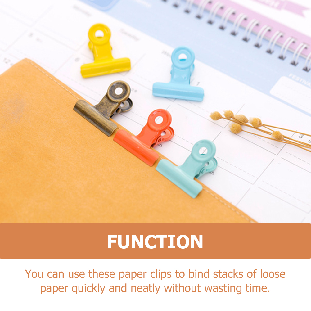 16Pcs Metal File Clips Document Sorting Clips Food Bag Fresh-keeping Clips Bill Clips