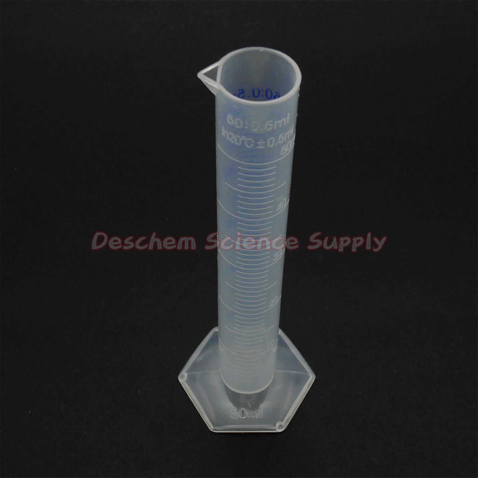 50mL Polypropylene Measuring Cylinder,Blue Graduate,PP Plastic Labware