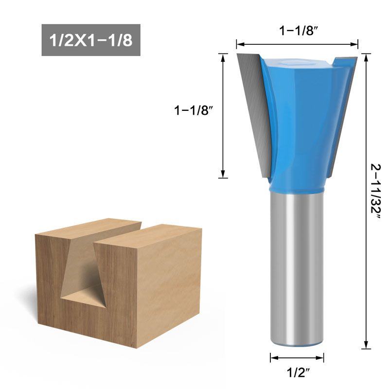 1Pc 6.35Mm 12.7Mm Schacht Hout Cutter Zwaluwstaart Frezen Voor Hout Tungsten Graveren Tool Frezen: NO15