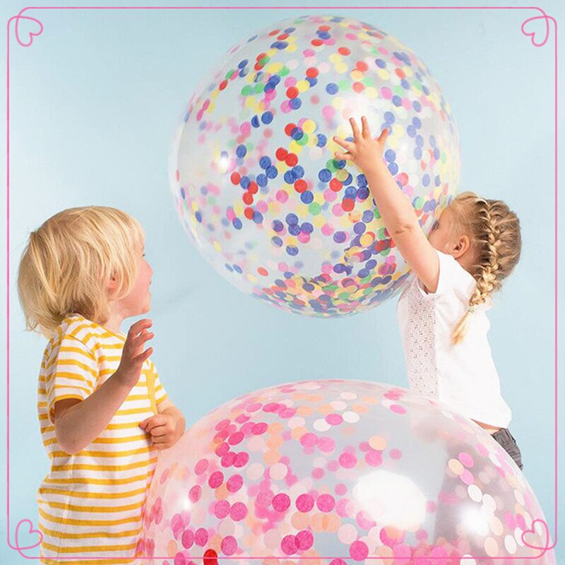 36 ''Big Size Decoratieve Bruiloft Accessoires Party Transparante Latex Ronde Hart Kleurrijke Papier Ballon Speelgoed Voor Kinderen Speelgoed