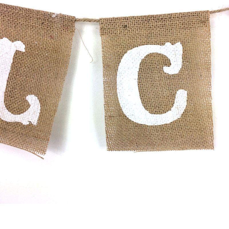 Wedding Home Decor Linen Flag WELCOME Ceiling Banner Jute Burlap Flags 1pcs Birthday Party Event Baby Shower Supplies