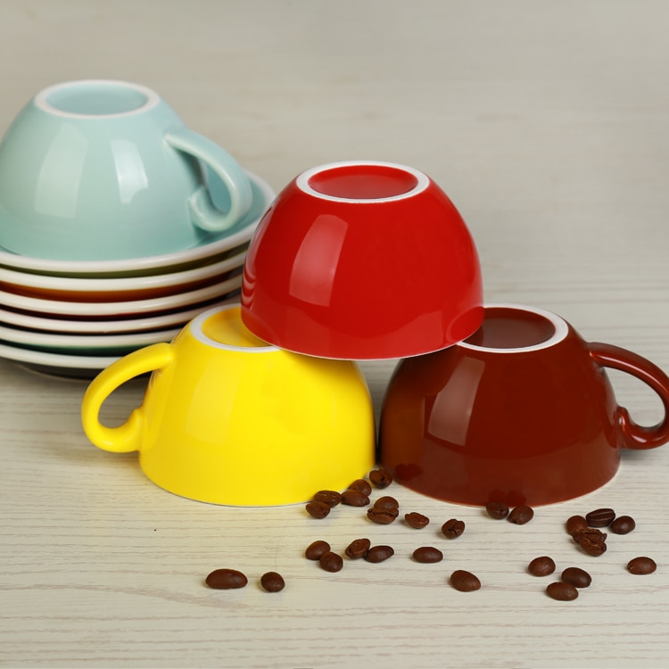 300ml bunte dicke körper neue Knochen China Cappuccino tassen und untertassen, keramik kaffee tasse untertasse