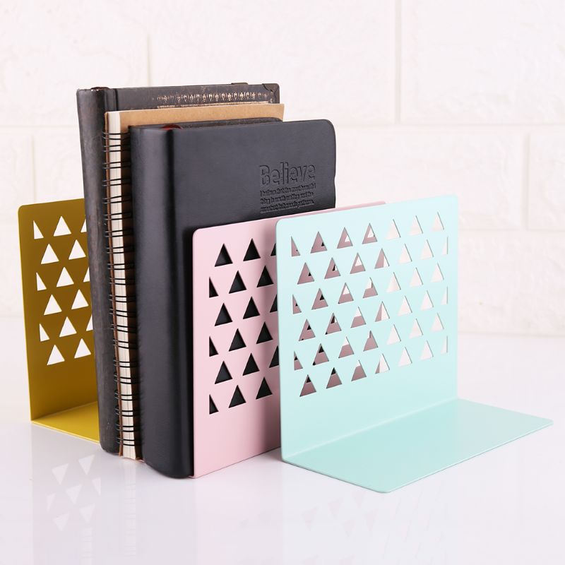 Metal hule desktop arrangør bogstøtter bogender understøtter stativ holder hylde bogreol hjemmekontorartikler
