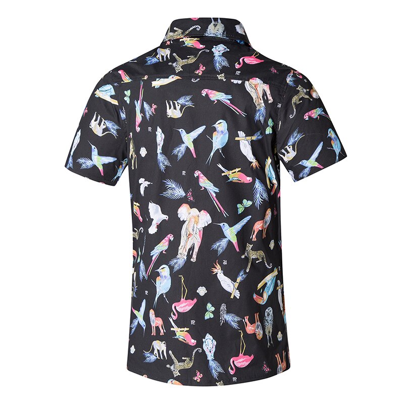 Summer Short Sleeve Hawaiian T-Shirts Men's Beach Shirts Print Cotton Casual Floral Shirts Mens Clothing Plus Size 5XL